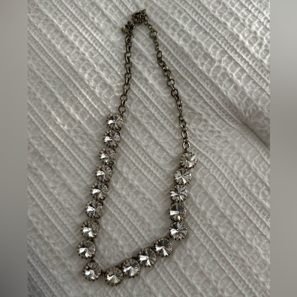 J. Crew Factory Gold and Crystal Necklace